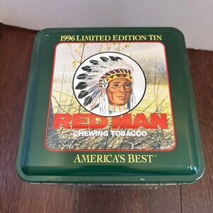 1996 Red Man Chewing Tobacco Tin/Limited Edition/Jim Casper-empty Collectible